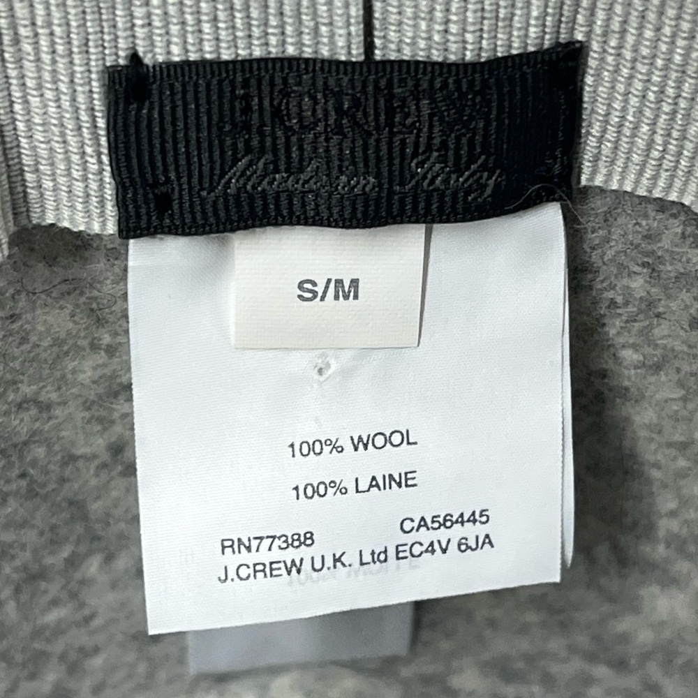 J. Crew NEW 100% wool gray fedora hat size small medium - Picture 4 of 7